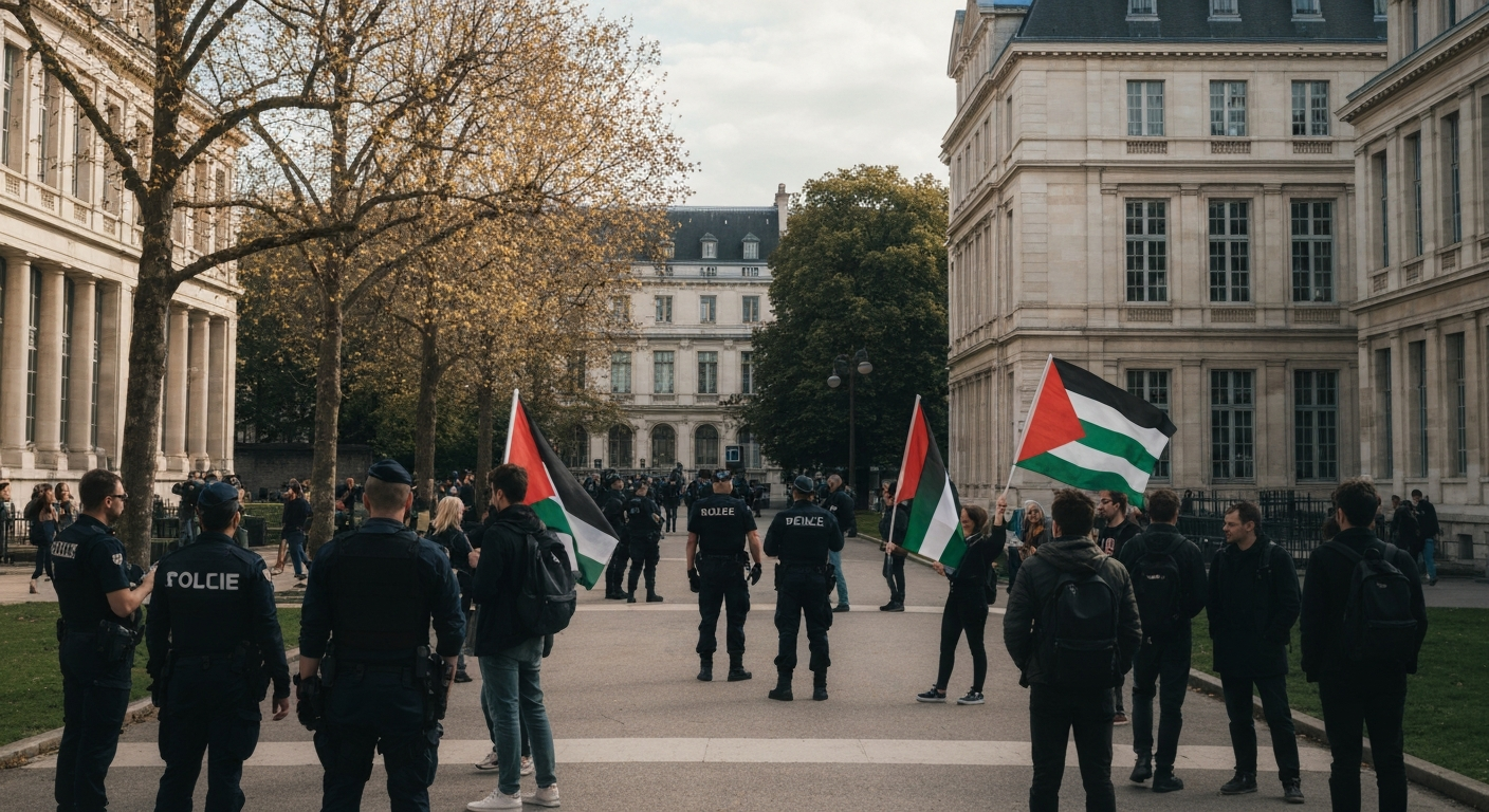 Fransa’da Filistin’e Destek Gösterileri: Öğrenciler Polis Engelinde